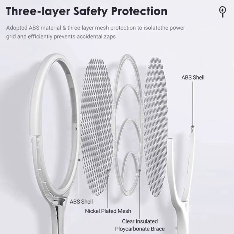 Raquette À Charge Rapide 5 En 1, Tue Les Insectes Volants, Lampe Isolée De Sécurité Alimentée Par Batterie, Tapette À Moustiques Électrique Réglable ABS