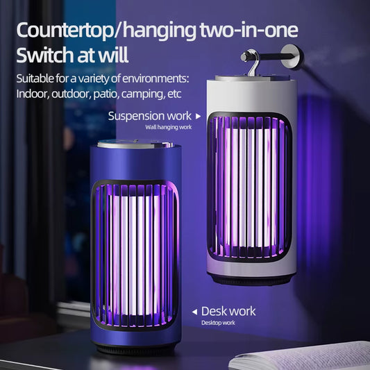 Lampe Électrique Anti-Moustique USB Charge Ménage Intérieur Muet Portable Lampe Anti-Moustique Mur Bureau Tenture Murale Double Usage
